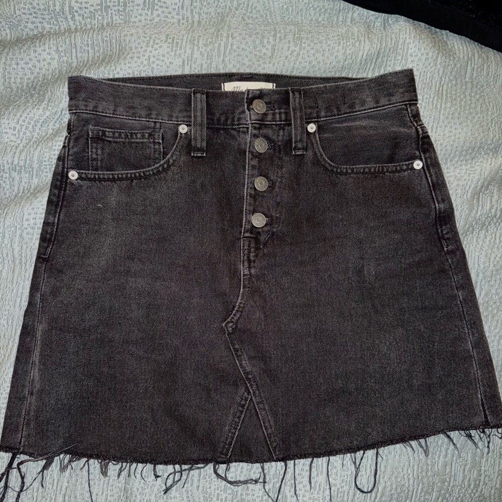 Madewell Charcoal Denim A-Line Skirt